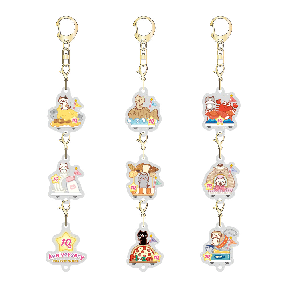 ふくふくにゃんこ 10周年記念3連キーホルダー – HAPiNS online shop