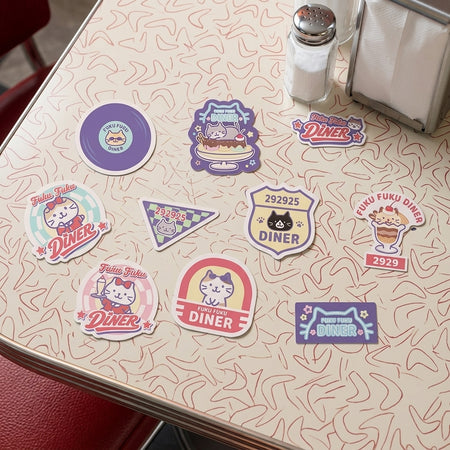 【予約販売】ふくふくにゃんこ ダイナーステッカー10枚セット 【WEB限定】