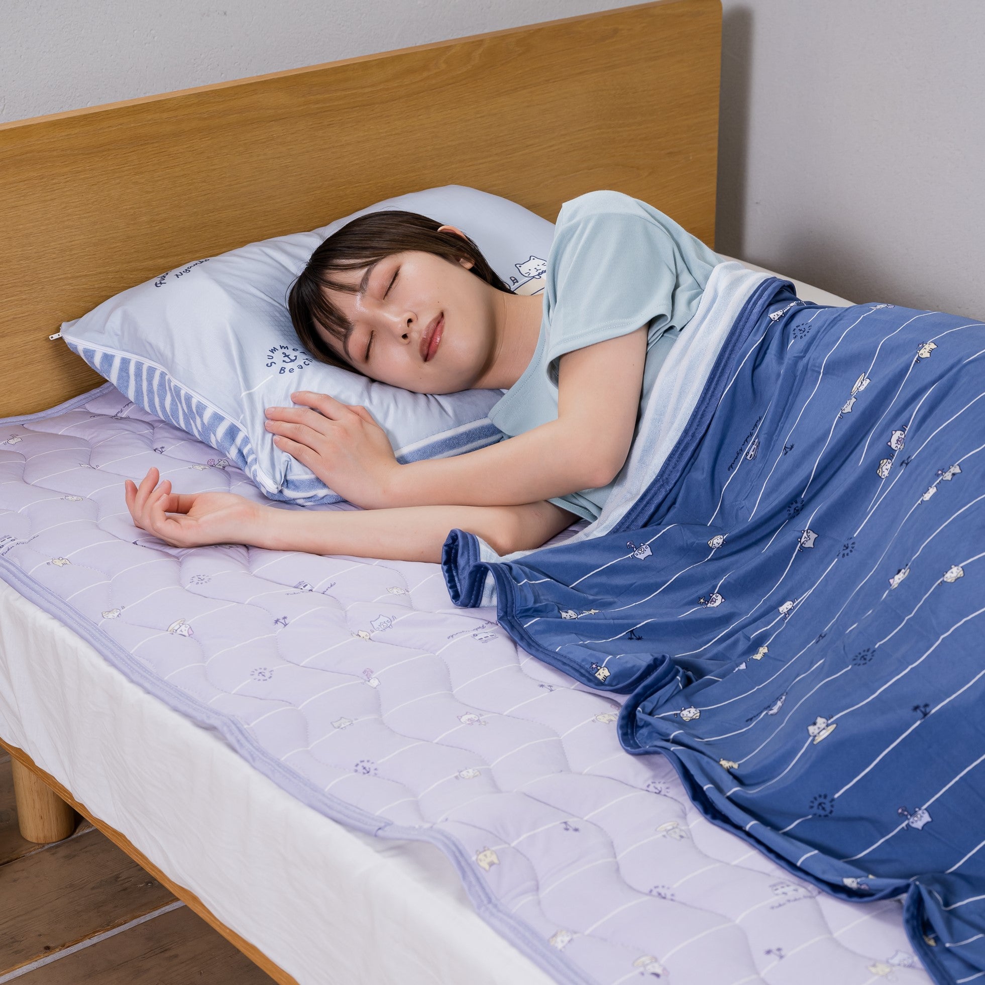 Fuku Fuku Nyanko接触冷感冷えとろライン敷きパッド – HAPiNS online shop