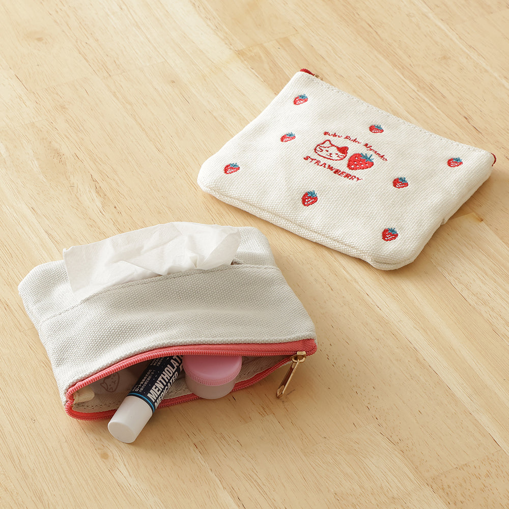 ふくふくにゃんこ いちごティッシュポーチ – HAPiNS online shop