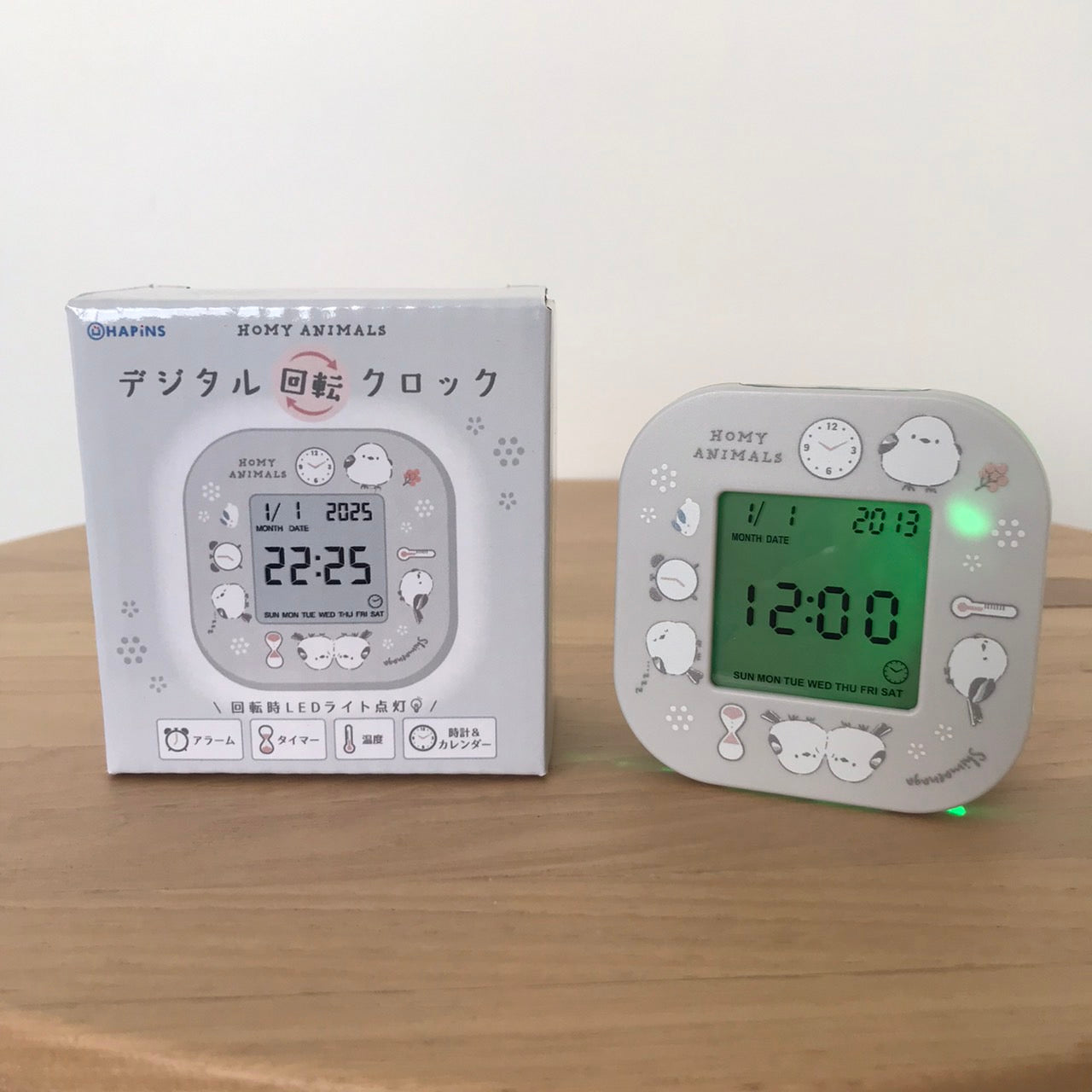 お茶の時間♡シマエナガ&ひよこ シマエナガ デジタル回転クロック – HAPiNS online shop