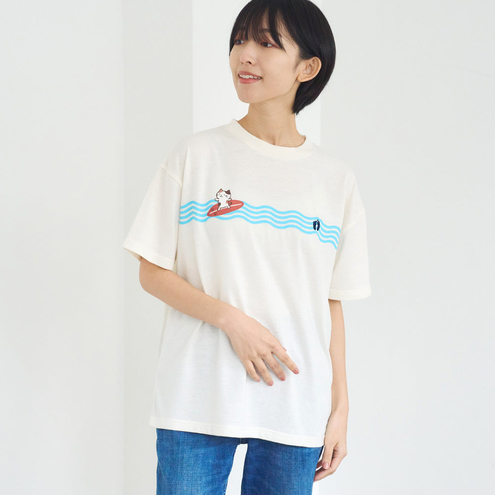 HangTen×サーフィンふくふくにゃんこ サーフィン Tシャツ – HAPiNS