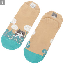  Fuku Fuku Nyankoひょっこりスニーカーソックス/フラワー【3足税込1100円】
