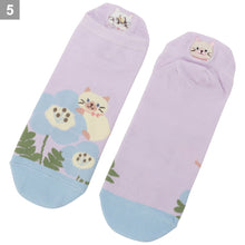  Fuku Fuku Nyankoひょっこりスニーカーソックス/フラワー【3足税込1100円】
