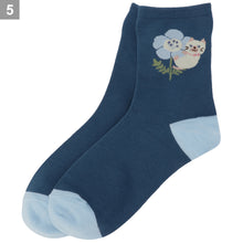  Fuku Fuku Nyankoクルーソックス/フラワー【3足税込1100円】
