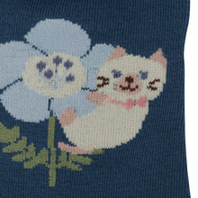  Fuku Fuku Nyankoクルーソックス/フラワー【3足税込1100円】
