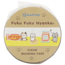  Fuku Fuku Nyankoレトロ透明マスキングテープ
