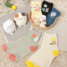  Fuku Fuku Nyankoクルーソックス/フラワー【3足税込1100円】
