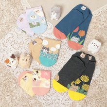  Fuku Fuku Nyankoひょっこりスニーカーソックス/フラワー【3足税込1100円】
