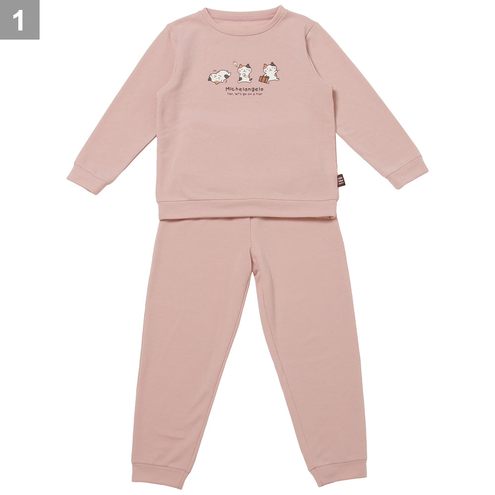 Fuku Fuku Nyankoあったかのびにゃん腹巻付きキッズパジャマ