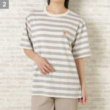  Fuku Fuku Nyankoボーダー刺繍Tシャツ
