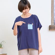  Fuku Fuku NyankoおもしろポケットTシャツ（レディース）
