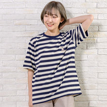  Fuku Fuku Nyankoボーダー刺繍Tシャツ
