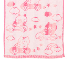  Fuku Fuku Nyankoドライブ無撚糸フェイスタオル2枚組【2点税込1100円】
