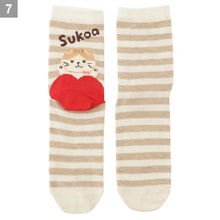  FukuFukuNyanko ひょっこりクルーソックス【3足税込1100円】
