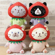 ふくふくにゃんこ いちごおすわりマスコット