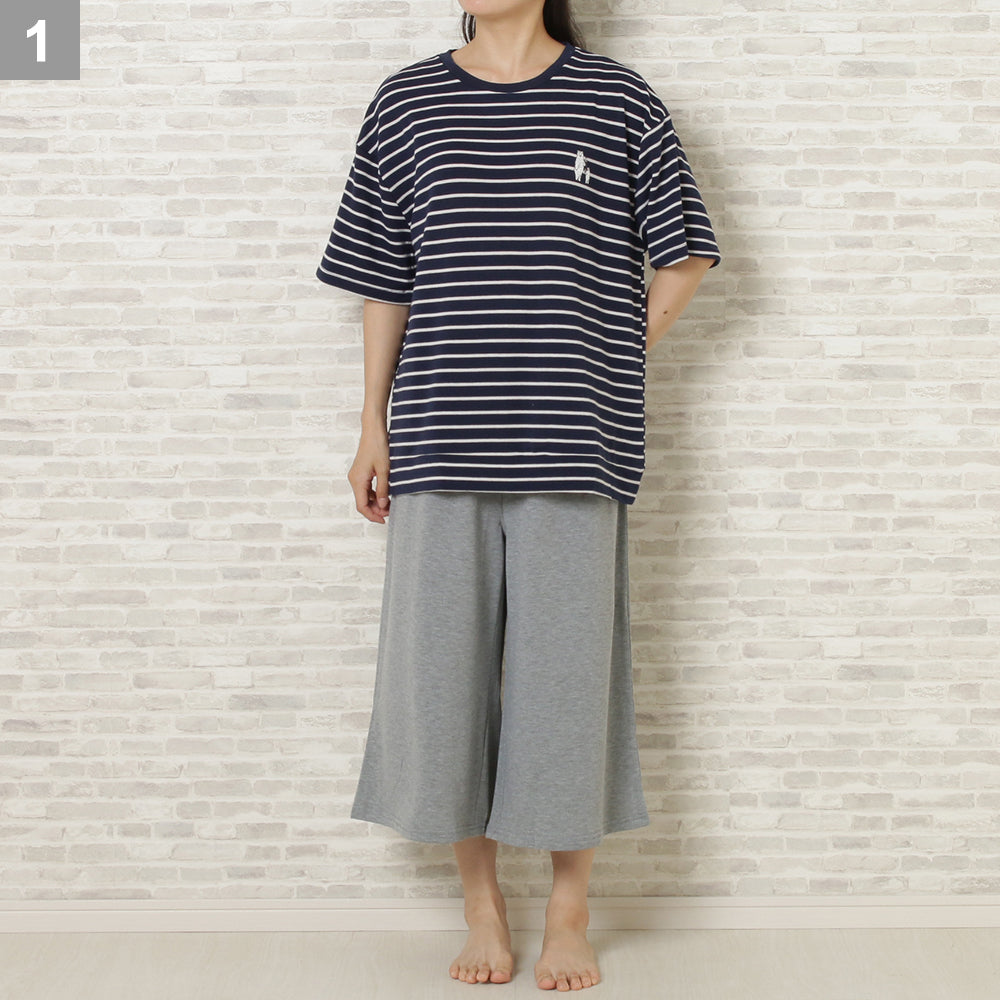 ハローマルシェ 涼感ストレッチ半袖パジャマ（L〜LLサイズ）