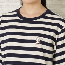  Fuku Fuku Nyankoボーダー刺繍Tシャツ
