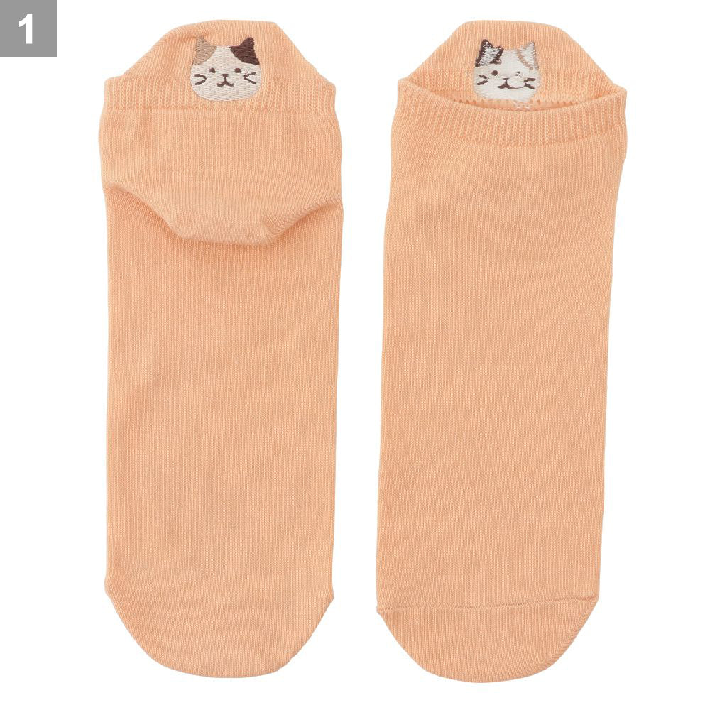 Fuku Fuku Nyanko ひょっこりスニーカーソックス（カラー）【3足税込1100円】