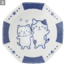  FukuFukuNyanko 藍染豆皿（八角型）

