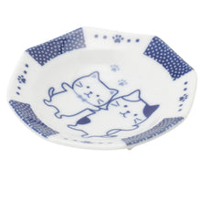  FukuFukuNyanko 藍染豆皿（八角型）
