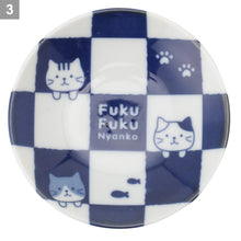  FukuFukuNyanko 藍染豆皿（丸型）

