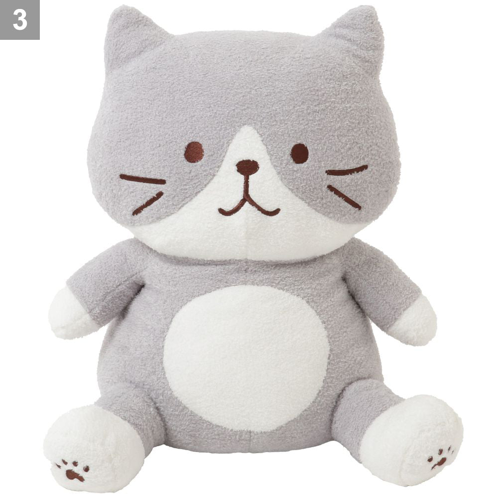 ふくふくにゃんこ ぽわぽわBIG抱きぐるみ（ミケ・チャチャ・ハッチ）